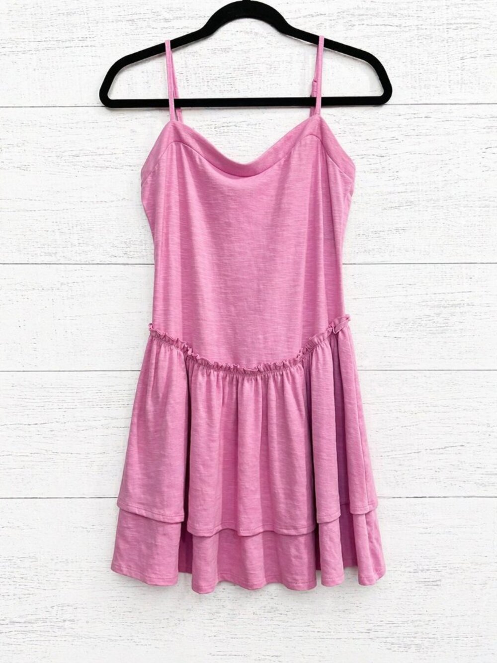 NWT SO Pink Spaghetti Strap Tiered Mini Dress Medium